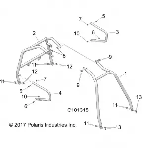 CHASSIS, CAB Рама AND SIDE BARS - A19DAE57D5 (C101315)