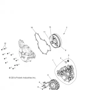 ENGINE, STATOR and COVER - A19DCE87AK (100654)