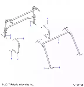 CHASSIS, CAB Рама AND SIDE BARS - A19HZA15A1/A7/B1/B7 (C101408)