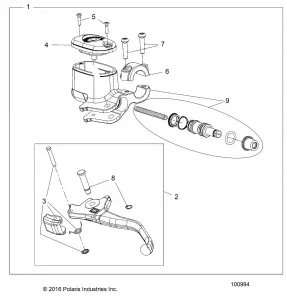 BRAKES, FRONT BRAKE LEVER and MASTER CYLINDER - A19S6E57B1 (100994)