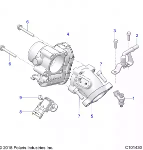 ENGINE, THROTTLE BODY and Топливная система RAIL - A19S6E57F1/FL (C101430)