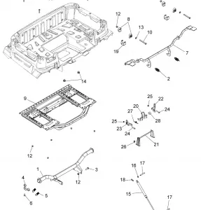 BODY, REAR BOX Рама AND PIVOT - A19SWE57B1 (49ATVBOX15570X2)