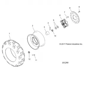 WHEELS, FRONT TIRE and BRAKE DISC - A19SWE57B1 (101290)
