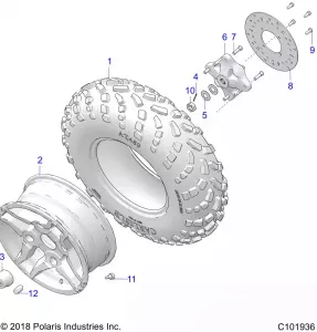 WHEELS, FRONT TIRE and BRAKE DISC - A19SHS57FP (C101936)