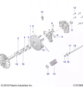 DRIVE TRAIN, PRIMARY CLUTCH - A19SES57P5/7 (C101569)