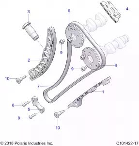 ENGINE, CAM CHAIN and SPROCKET - A19SHS57RS (C101422-17)