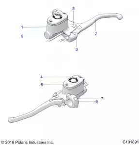 BRAKES, FRONT BRAKE LEVER and MASTER CYLINDER - A19SEA57F1/SEE57F1/SEE57F2