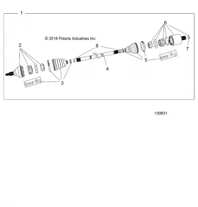 DRIVE TRAIN, REAR Приводной вал - A19SDA57B7/L7/SDD57LU/SDE57B5 (100631)