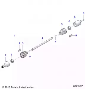 DRIVE TRAIN, Приводной вал, FRONT - A19SYE95BV (C101307)