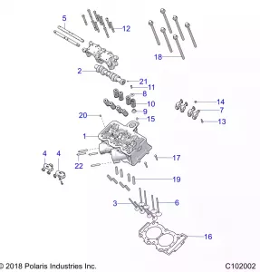 ENGINE, Головка блока цилиндров, CAM and VALVES - A20SVE95KR (C102002)