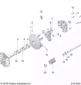 DRIVE TRAIN, PRIMARY CLUTCH - A20SEE50A1/A5/CA1/CA5 (101543)