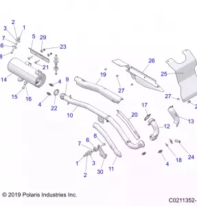 ENGINE, Выхлопная система - A20SEG50A1/A5/CA1/CA5 (C0211352-1)