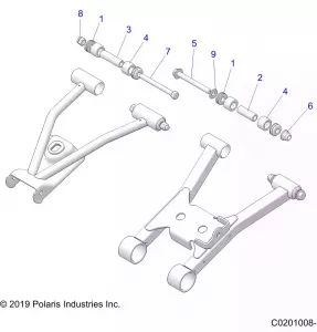 SUSPENSION, REAR A-ARM MOUNTING and BUSHINGS - A20SEF57C1/S57C1/C2/C5/C9/CK/CY/F1/F2 (C0201008-1]