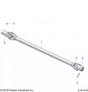 DRIVE TRAIN, PROP SHAFT, FRONT - A20SXZ85AF/AP/CAF/CAP (C101470)