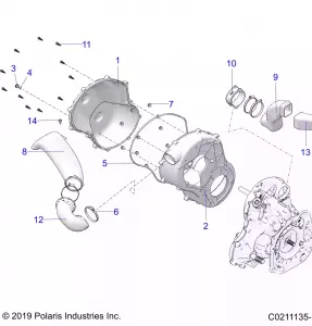 BODY, CLUTCH COVER - A20SXA85A1/A7/CA1/CA7/E85A9/AF/AP/CA9/CAF/CAP/V85AP/CAP (C0211135-1)