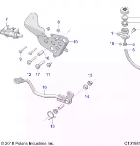 BRAKES, BRAKE PEDAL and MASTER CYLINDER - A20SXA85A1/A7/CA1/CA7/E85A9/AF/AP/CA9/CAF/CAP/V85AP/CAP (C101981)