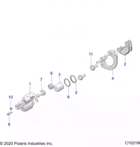 BRAKES, FRONT CALIPER - A20SXA85A1/A7/CA1/CA7/E85A9/AF/AP/CA9/CAF/CAP/V85AP/CAP (C102166)