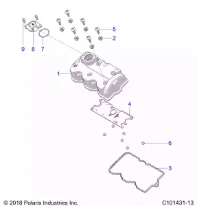 ENGINE, Клапанная крышка - A20SXA85A1/A7/CA1/CA7/E85A9/AF/AP/CA9/CAF/CAP/V85AP/CAP (C101431-13)