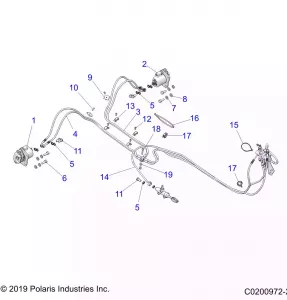 BRAKES, REAR BRAKE LINES - A20SDE57K5 (C0200972-2)