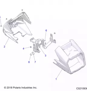 BODY, HEADLIGHT POD - A20SDA57A5/L4/E57A4/B4/LE (C0210930)