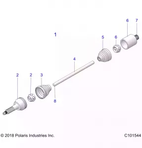 DRIVE TRAIN, REAR Приводной вал - A20SDA57A5/L4/E57A4/B4/LE (C101544)