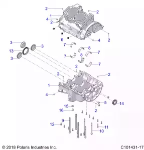 ENGINE, Картер - A20SYE95AD/CAD (C101431-17)