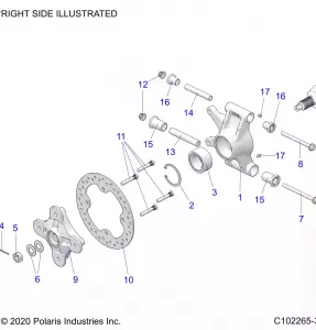 SUSPENSION, REAR HUBS, CARRIER and BRAKE DISC - A20SYE95AD/CAD (C102265-3)