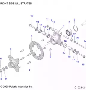 SUSPENSION, REAR HUB, CARRIER and BRAKE DISC - A20SLZ95AE (C102342-3)
