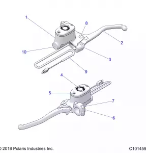 BRAKES, FRONT BRAKE LEVER and MASTER CYLINDER - A21SGE95FK/S95FK (C101459)