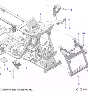 CHASSIS, FRONT CAB SUPPORTS - A21SGE95AK (C102349-2)
