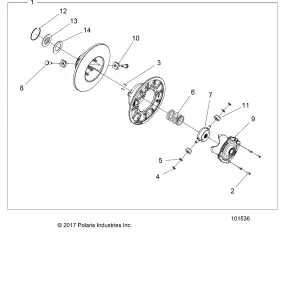 DRIVE TRAIN, SECONDARY CLUTCH INTERNALS - A21SGE95AK (101536)