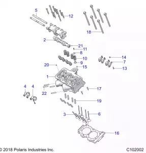 ENGINE, Головка блока цилиндров, CAM and VALVES - A21SGE95AK (C102002)