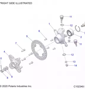 SUSPENSION, FRONT HUB, KNUCKLE and BRAKE DISC - A21SGE95AK (C102340-7)