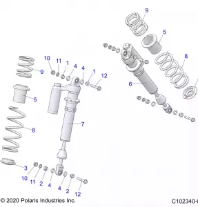 SUSPENSION, SHOCK, FRONT - A21SGE95AK (C102340-6)