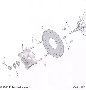 SUSPENSION, FRONT HUB and BRAKE DISC - A21SEA50A1/A5/CA1/CA5 (C0211267-2)