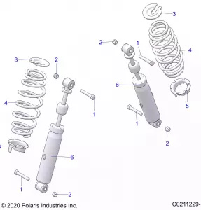 SUSPENSION, REAR SHOCK and MOUNTING - A21SEA50A1/A5/CA1/CA5 (C0211229-1)