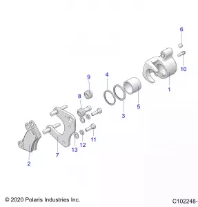 BRAKES, FRONT CALIPER - A21S6E57F1/FL (C102248-1)