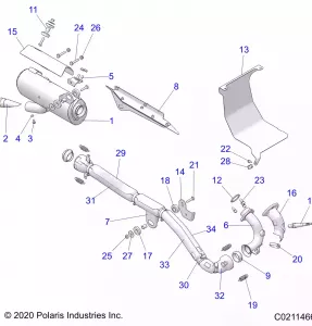 ENGINE, Выхлопная система - A21S6E57F1/FL (C0211466)