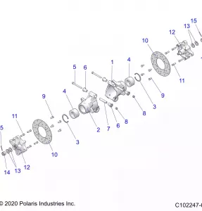 SUSPENSION, MIDDLE HUBS, CARRIER and BRAKE DISC- A21S6E57F1/FL (C102247-6)