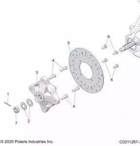 SUSPENSION, FRONT HUB and BRAKE DISC - A21SEE57K2 (C0211267-2)