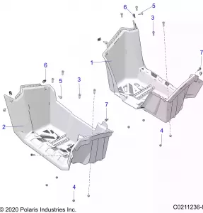 BODY, FOOTWELLS - A21SEE57F1/F57C1/F1/S57C1/C2/C5/C9/CK/F1/F2/FK (C0211236-8)