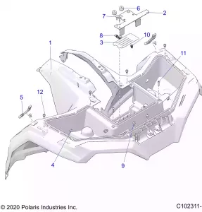 BODY, FRONT CAB - A21SEE57F1/F57C1/F1/S57C1/C2/C5/C9/CK/F1/F2/FK (C102311-1)