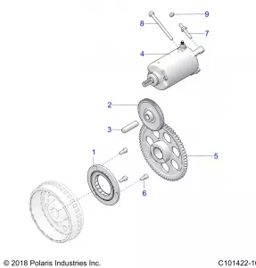 ENGINE, STARTER DRIVE - A21SEE57F1/F57C1/F1/S57C1/C2/C5/C9/CK/F1/F2/FK (C101422-10)