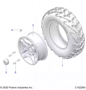 WHEELS, FRONT TIRE - A21SES57C9/CK/FK (C102260-1)