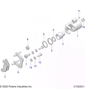 BRAKES, BRAKE CALIPER, REAR - A21SEA57F1/T57C1/C2/F1 (C102231-3)