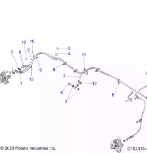 BRAKES, BRAKE LINES, REAR - A21SEA57F1/T57C1/C2/F1 (C102315-4)