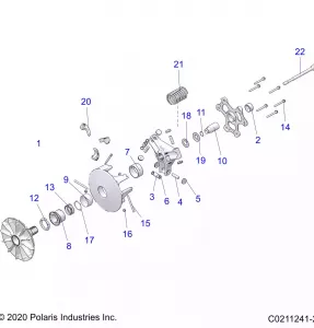 DRIVE TRAIN, PRIMARY CLUTCH - A21SHE57FM/S57FM/CM/CU (C0211241-2)