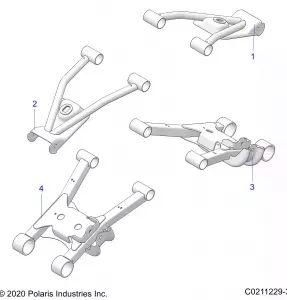 SUSPENSION, REAR CONTROL ARMS - A21SHE57FM/S57FM/CM/CU (C0211229-3)