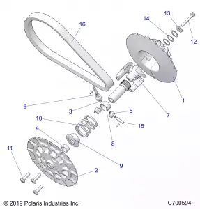 DRIVE TRAIN, SECONDARY CLUTCH - A21SEJ57A1/A3/A5/B1/B3/B5 (C700594)