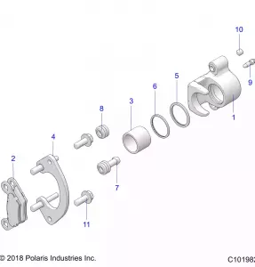 BRAKES, REAR CALIPER - A21SXZ85AN (C101982)